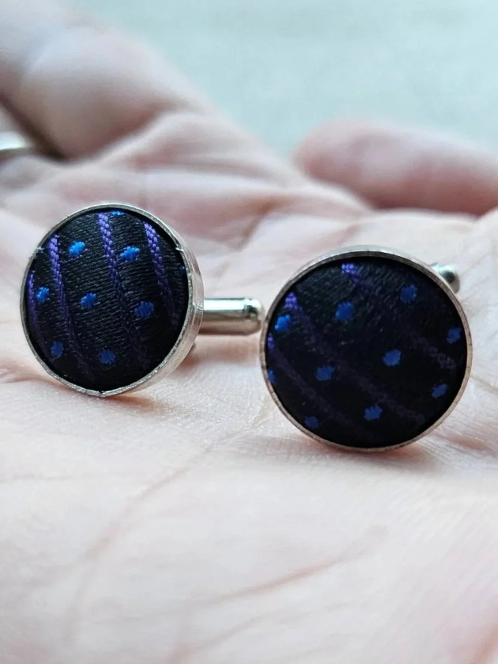 Blue Tone Cufflinks Men Fashion Jewelry Dress Shirt Cuff Links Stud Unbranded